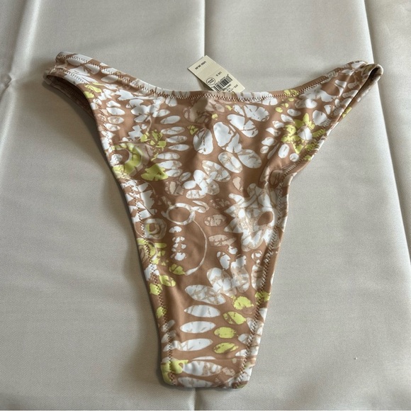 NWT Aerie High Waisted Cheeky Bikini Bottoms Brown Floral Tropical Size Small - Picture 3 of 3